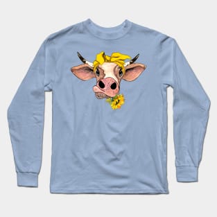 Heifer with Sunflower Long Sleeve T-Shirt